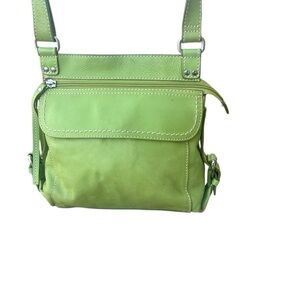 Fossil Summer Green Leather Crossbody Bag